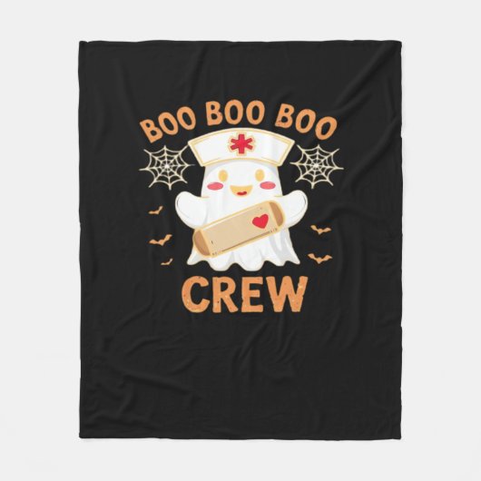 Boo Crew Funny Ghost Spooky Halloween Nurse T-Shir Fleece Deken (Voorkant)