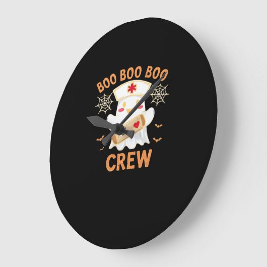 Boo Crew Funny Ghost Spooky Halloween Nurse T-Shir Grote Klok (Hoek)