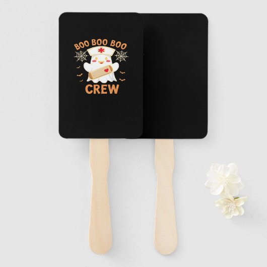 Boo Crew Funny Ghost Spooky Halloween Nurse T-Shir Handwaaier (Voorkant en achterkant)