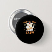 Boo Crew Funny Ghost Spooky Halloween Nurse T-Shir Ronde Button 5,7 Cm (Voorkant /achterkant)