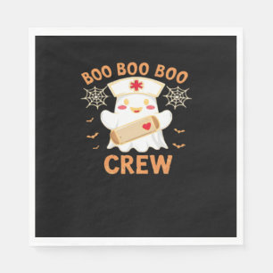 Boo Crew Funny Ghost Spooky Halloween Nurse T-Shir Servet