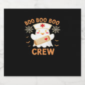 Boo Crew Funny Ghost Spooky Halloween Nurse T-Shir Sparkling Wijnetiket (Enkel label)