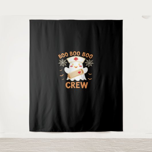 Boo Crew Funny Ghost Spooky Halloween Nurse T-Shir Wandkleed (Voorkant)