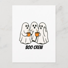 Boo Crew Geest Koffie Drinkers Halloween Grafisch Feestdagenkaart