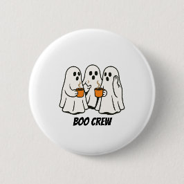 Boo Crew Geest Koffie Drinkers Halloween Grafisch Ronde Button 5,7 Cm