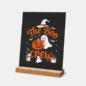 Boo Crew Geest Pompoen Witte Kat Heksenhoed Acryl Bord (Hoek)