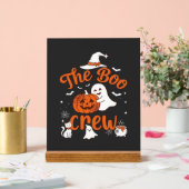 Boo Crew Geest Pompoen Witte Kat Heksenhoed Acryl Bord (Huwelijk)
