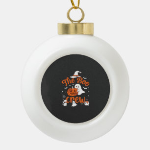 Boo Crew Geest Pompoen Witte Kat Heksenhoed Keramische Bal Ornament