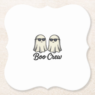 Boo Crew Geesten Vintage Halloween T-shirt Ontwerp Kartonnen Onderzetters
