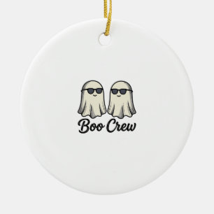 Boo Crew Geesten Vintage Halloween T-shirt Ontwerp Keramisch Ornament
