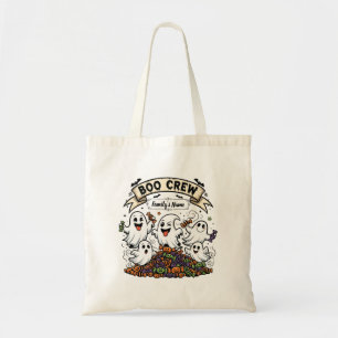 Boo Crew Gepersonaliseerde Familie Halloween Canva Tote Bag