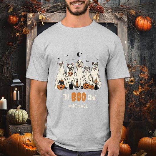 BOO Crew Ghost Dogs Personaliseer Bijpassende Hall T-shirt