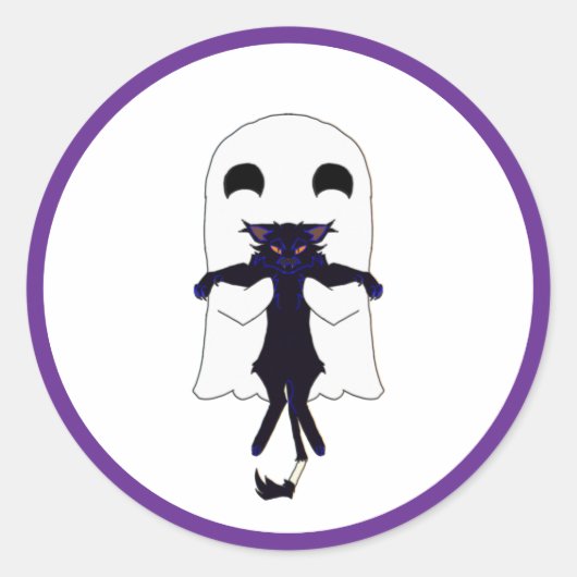 Boo Crew Ghost & Scraggly Black Cat Sticker Blad (Voorkant)