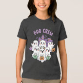 Boo Crew Ghosts tijdens Halloween Tri-Blend Shirt (Voorkant)