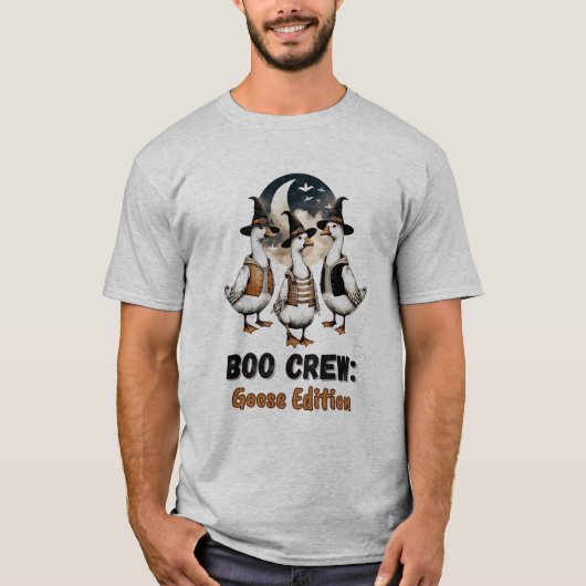 Boo Crew Goose Edition Funny Halloween Geese T-shirt (Voorkant)