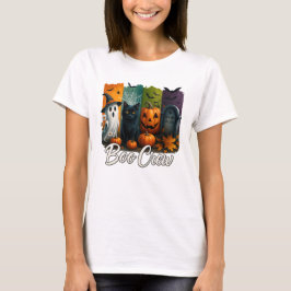 Boo Crew Halloween Black Cat T-shirt