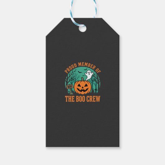 Boo Crew Halloween Geest Pompoen Ontwerp_1 Cadeaulabel (Voorkant)