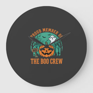 Boo Crew Halloween Geest Pompoen Ontwerp_1 Grote Klok