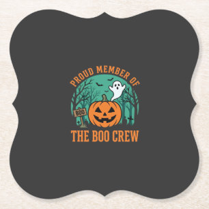 Boo Crew Halloween Geest Pompoen Ontwerp_1 Kartonnen Onderzetters