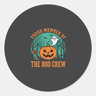 Boo Crew Halloween Geest Pompoen Ontwerp_1 Ronde Sticker