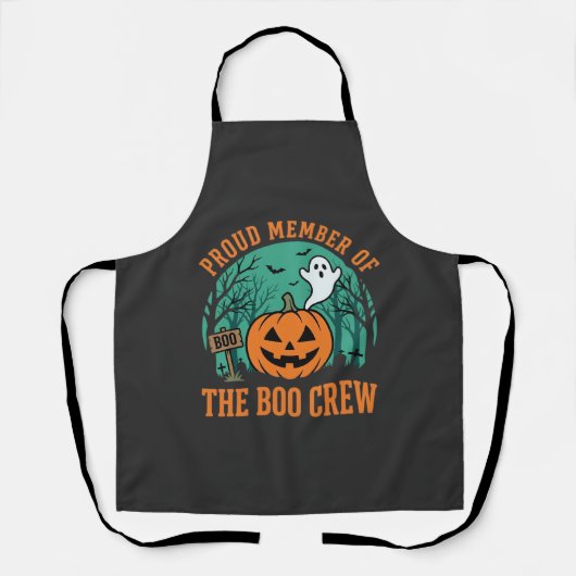 Boo Crew Halloween Geest Pompoen Ontwerp_1 Schort (Voorkant)