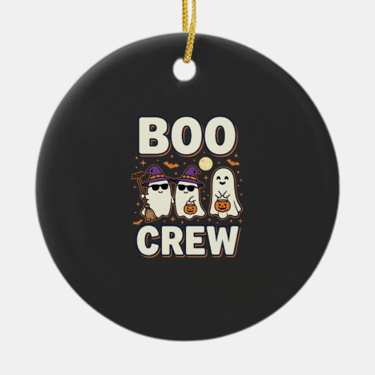 Boo Crew Halloween Geesten Vectorontwerp_1 Keramisch Ornament (Voorkant)