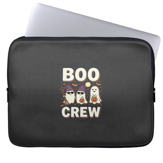 Boo Crew Halloween Geesten Vectorontwerp_1 Laptop Sleeve (Voorkant)