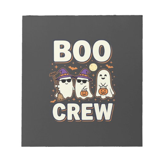 Boo Crew Halloween Geesten Vectorontwerp_1 Notitieblok (Voorkant)