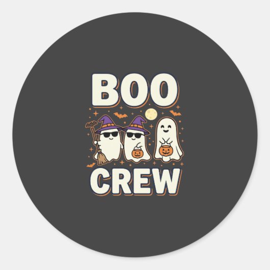 Boo Crew Halloween Geesten Vectorontwerp_1 Ronde Sticker (Voorkant)