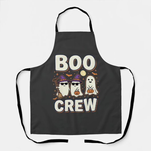 Boo Crew Halloween Geesten Vectorontwerp_1 Schort (Voorkant)