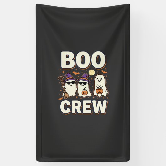 Boo Crew Halloween Geesten Vectorontwerp_1 Spandoek (Verticaal)