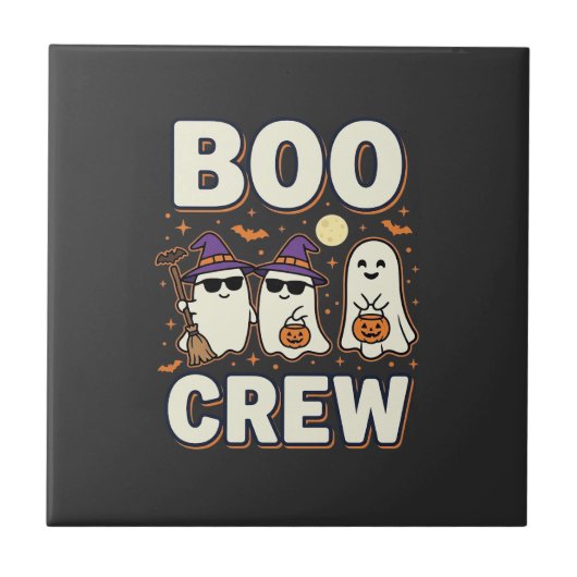 Boo Crew Halloween Geesten Vectorontwerp_1 Tegeltje (Voorkant)
