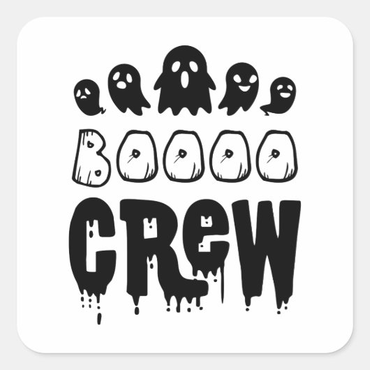 Boo Crew Halloween Gift Vierkante Sticker (Voorkant)