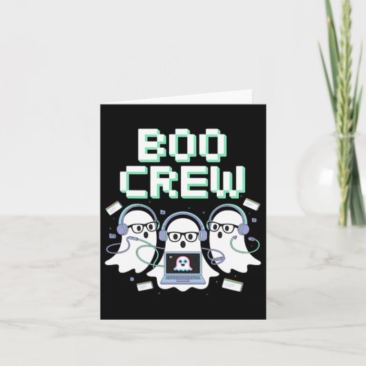 Boo Crew Halloween IT Tech Helpdesk Ondersteuning Kaart (Voorkant)