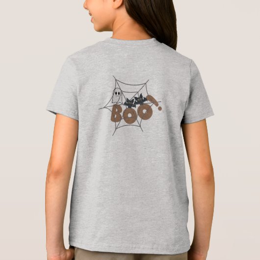 Boo Crew Halloween Kids T-Shirt with Skeleton, Bat (Achterkant)