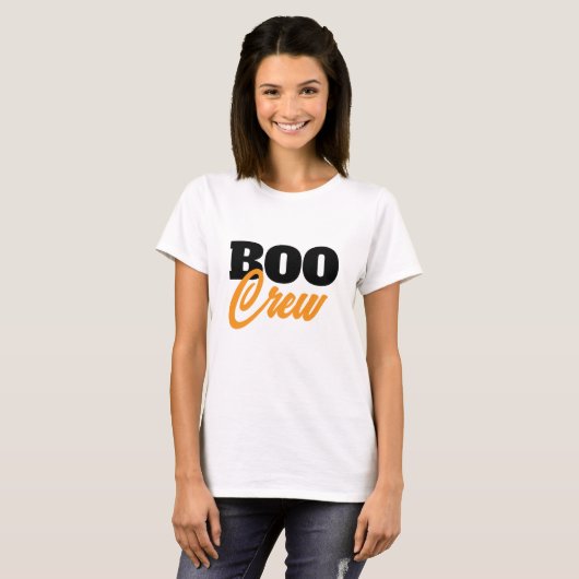 Boo Crew Halloween Party Wit T-shirt (Voorkant volledig)