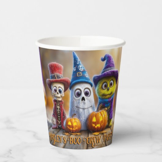 Boo Crew Halloween Schattige Monster Ghost Skeleto Papieren Bekers (Links)