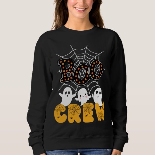 Boo Crew Halloween Sweatshirt met Schattigee geest (Voorkant)