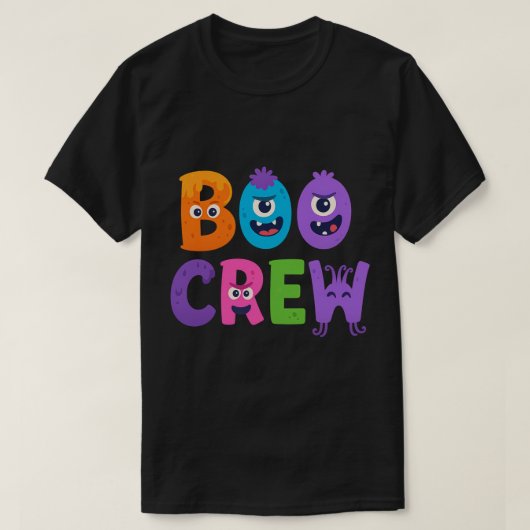 Boo Crew Halloween T-Shirt - Moppige Monster Lette (Design voorkant)