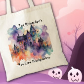 Boo Crew Headquarters Haunted House Halloween Tote Bag