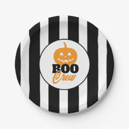 Boo Crew Jack O Lantern Halloween Party Papieren Bordje