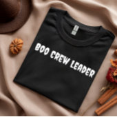 Boo Crew Leader witte typografie Halloween T-shirt