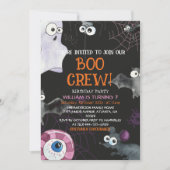 Boo Crew Leuke Kinder Halloween Verjaardagsfeest Kaart (Voorkant)