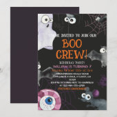 Boo Crew Leuke Kinder Halloween Verjaardagsfeest Kaart (Voorkant / Achterkant)
