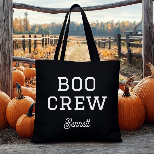 Boo Crew Monogrammed Halloween Tote Bag