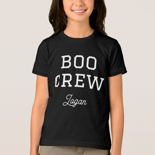 Boo Crew Monogrammed Halloween Tri-Blend Shirt (Voorkant)