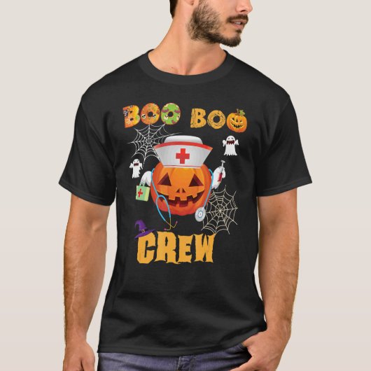 Boo Crew Nurse Doctor Costume Halloween Ghost Pump T-shirt (Voorkant)