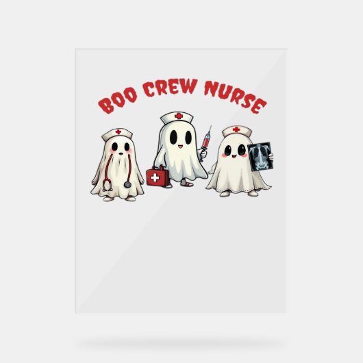 BOO CREW NURSE Essential T-shirt Acryl Bord (Voorkant)