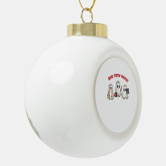 BOO CREW NURSE Essential T-shirt Keramische Bal Ornament (Links)