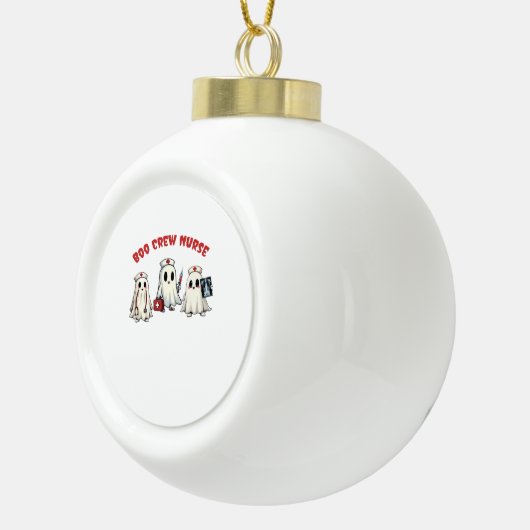BOO CREW NURSE Essential T-shirt Keramische Bal Ornament (Rechts)